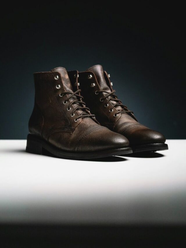 Leather boot in tan