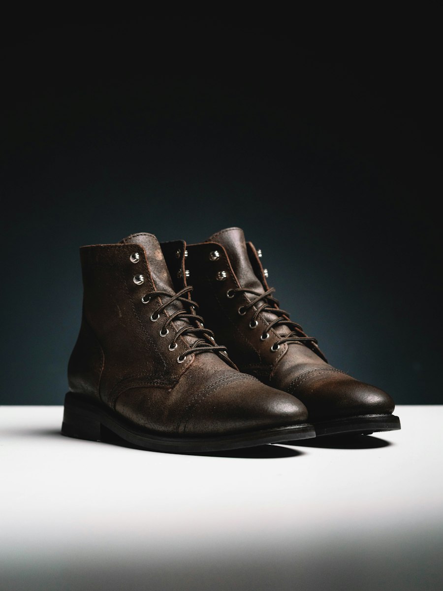 Leather boot in tan
