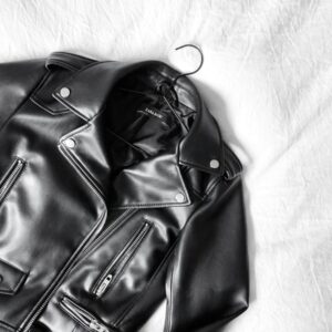 Biker jacket in black leather