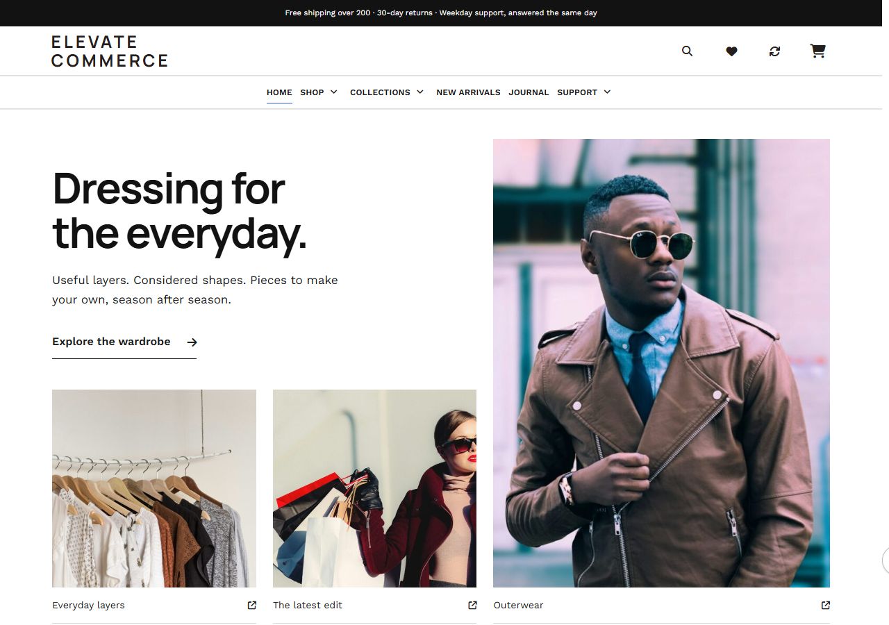 Elevate Commerce demo preview